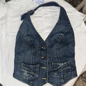 Denim Halter Vest